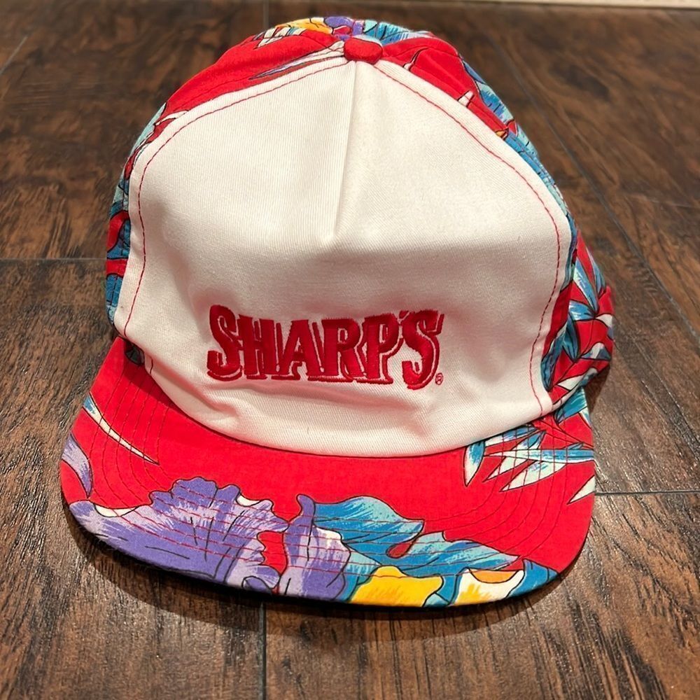 Vintage USA Sharp's Beer by Miller Brewery Floral Embroidered Snapback Hat/Cap
